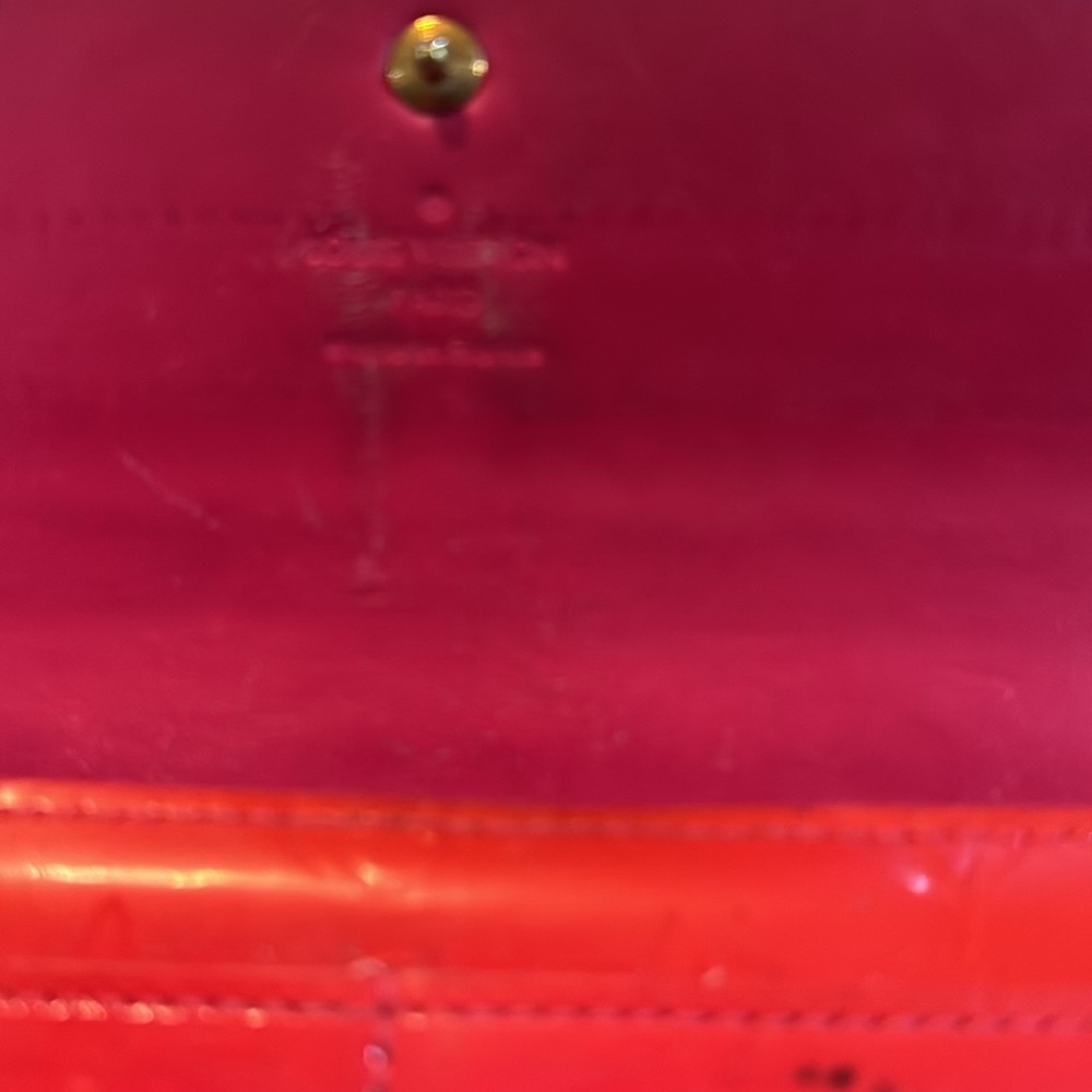 Vintage Louis Vuitton Fire Truck Red Monogram Vernis Long Sarah Wallet - Picture 5 of 16